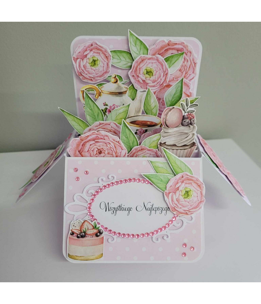 Personalizowana kartka 3D, pop-up box, na zamówienie, urodziny, Roczek, handmade