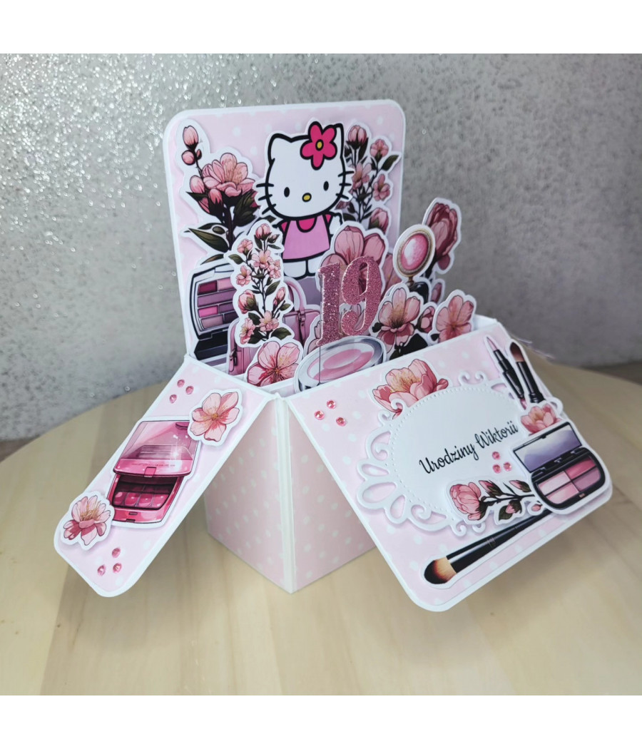Personalizowana kartka 3D, pop-up box, na zamówienie, urodziny, Roczek, handmade