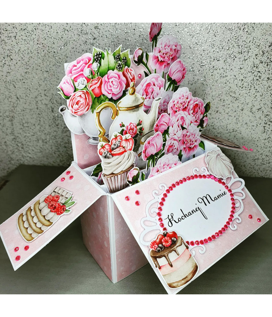 Personalizowana kartka 3D, pop-up box, na zamówienie, urodziny, Roczek, handmade