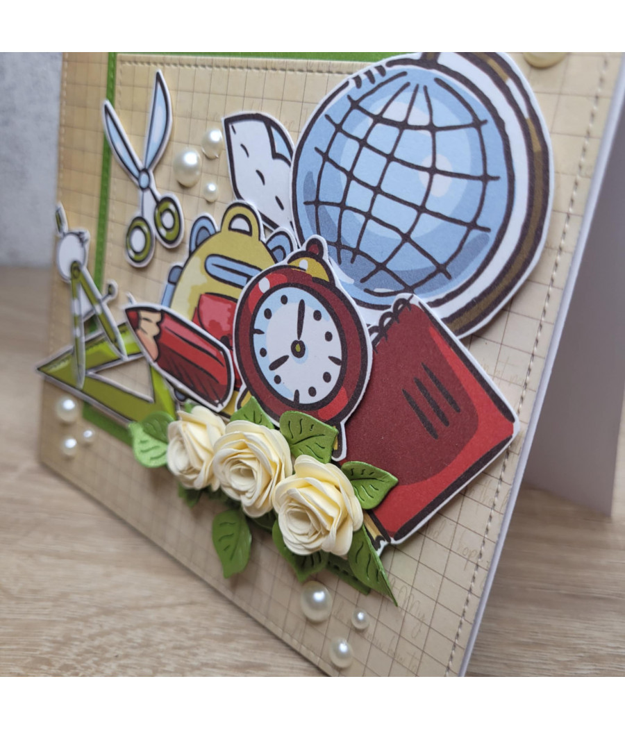 Podziękowania, kartka na zakończenie roku szkolnego, globus, handmade