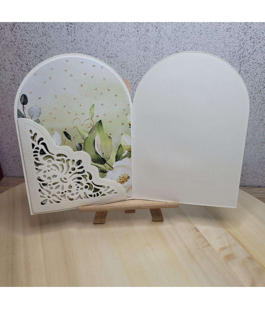 Złota kartka na Ślub, obrączki, handmade, A6