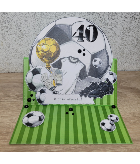 Kartka na 40 urodziny, piłkarz, football, handmade