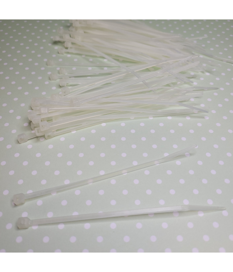 Paski spinające, zaciskowe, 100mm, tyrtytki, kolor naturalny, op. 100szt.