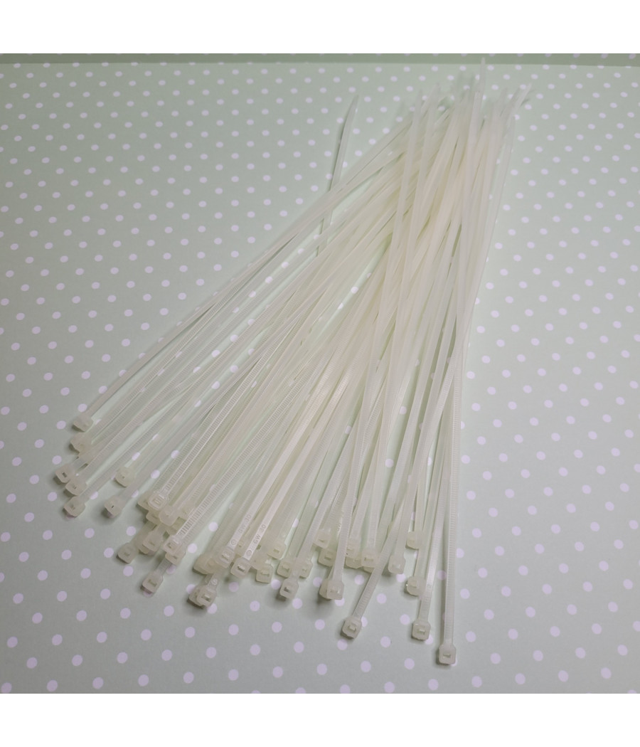 Paski spinające, zaciskowe, 200mm, tyrtytki, kolor naturalny, op. 100szt.