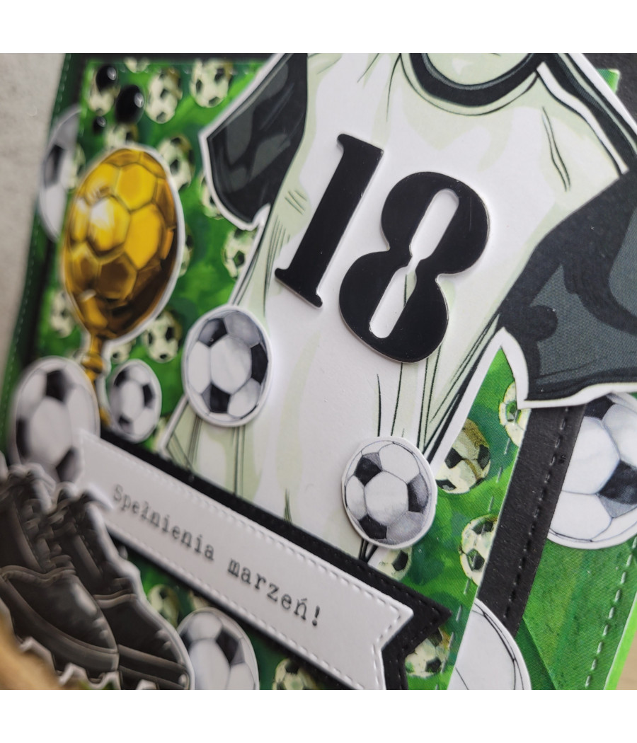 Kartka na 18 urodziny, piłka nożna, handmade