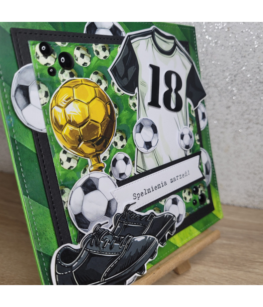 Kartka na 18 urodziny, piłka nożna, handmade