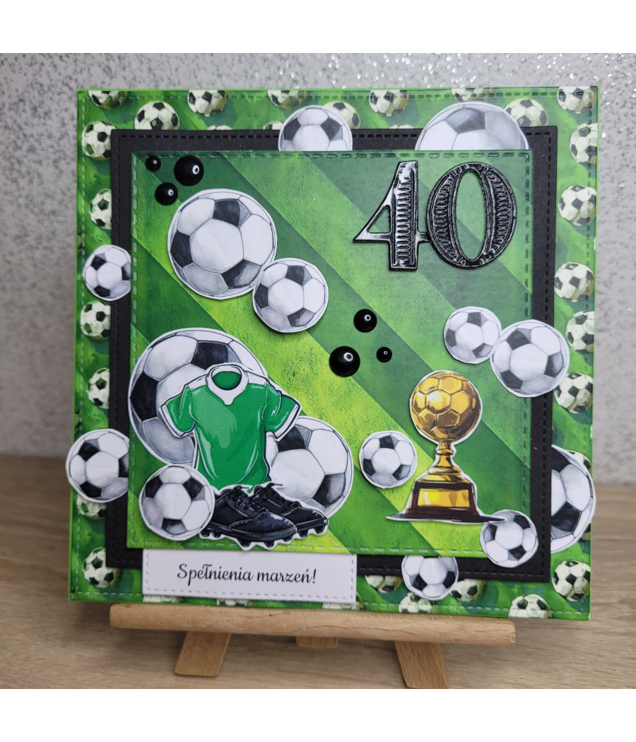 Kartka na 40 urodziny, piłka nożna, football, handmade