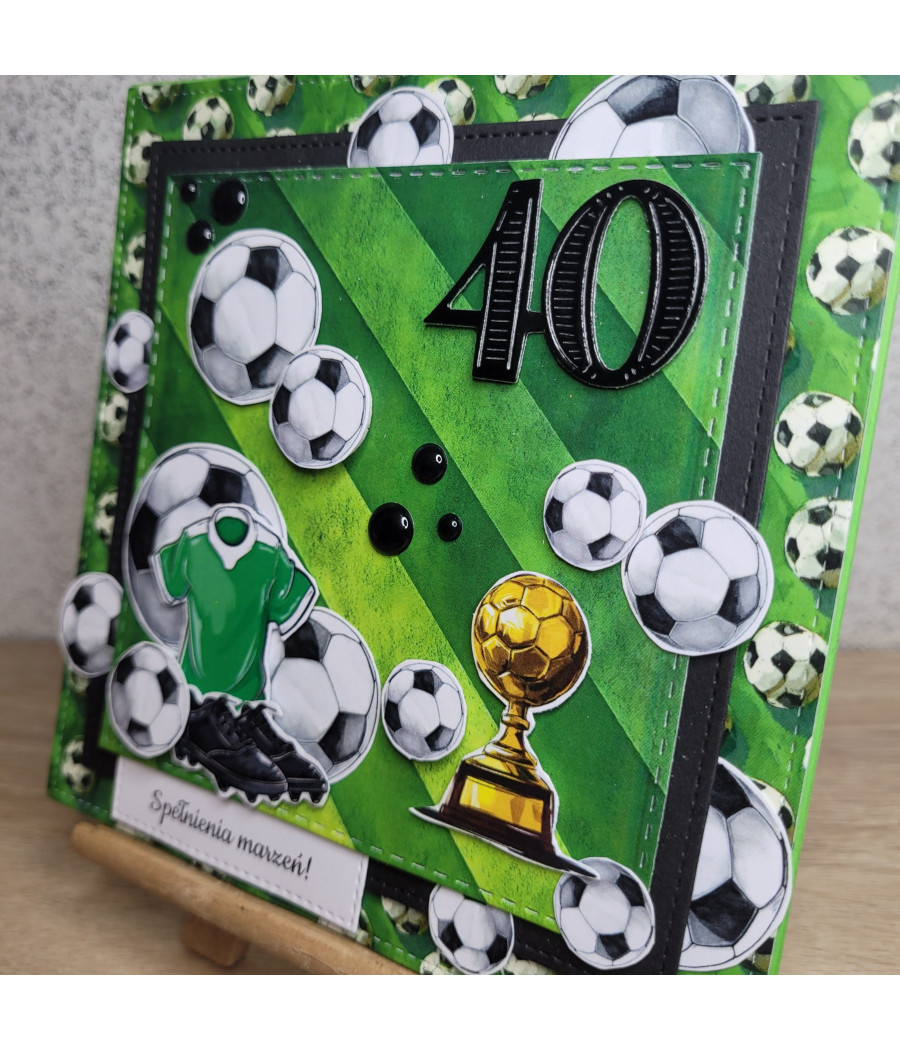 Kartka na 40 urodziny, piłka nożna, football, handmade