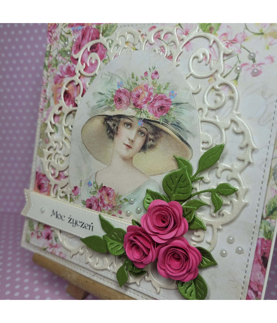 Kartka na każdą okazję, Dama w kapeluszu, handmade