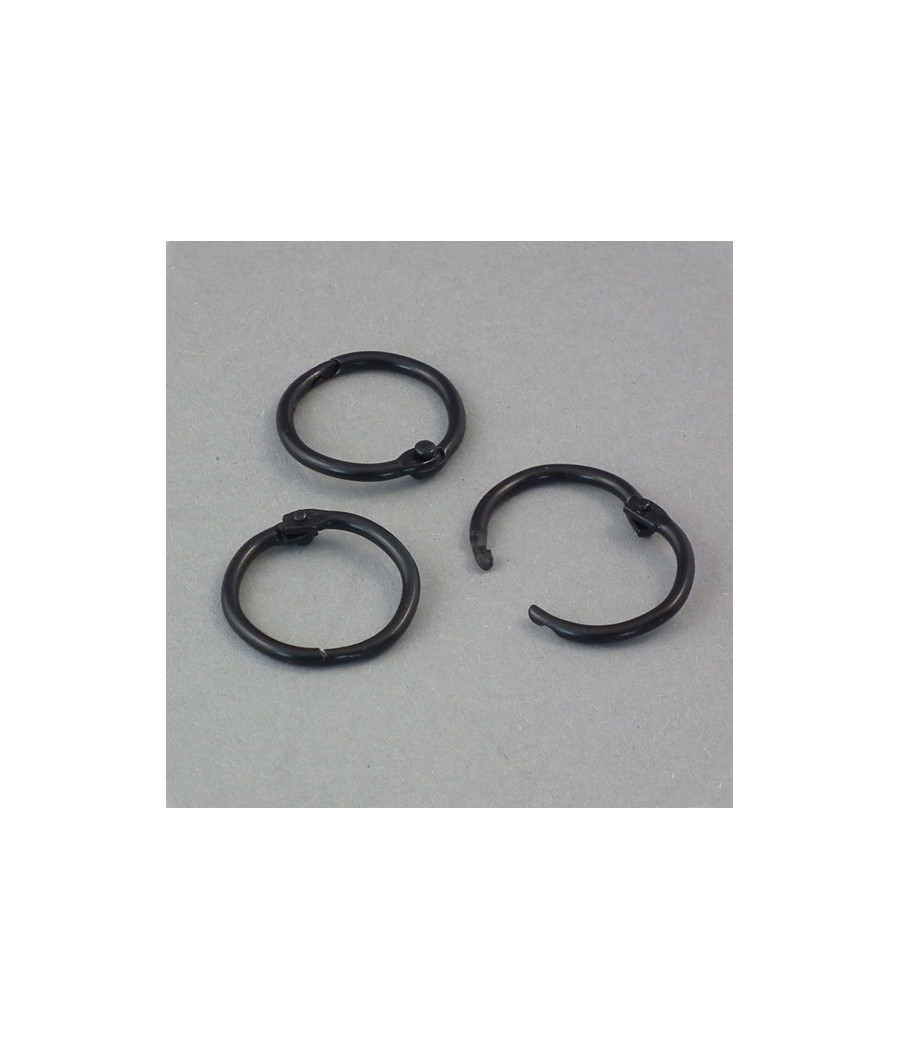 Zamykane kółka 19mm, czarne, 100szt. Zamykane kółka 19mm, czarne, 100szt.