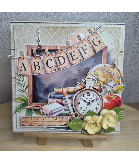 Kartka podziękowania, koniec roku szkolnego, tablica, handmade