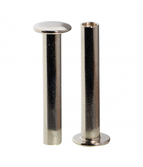 Metalowe, skręcane złączki, 30mm, niklowane, 100szt.